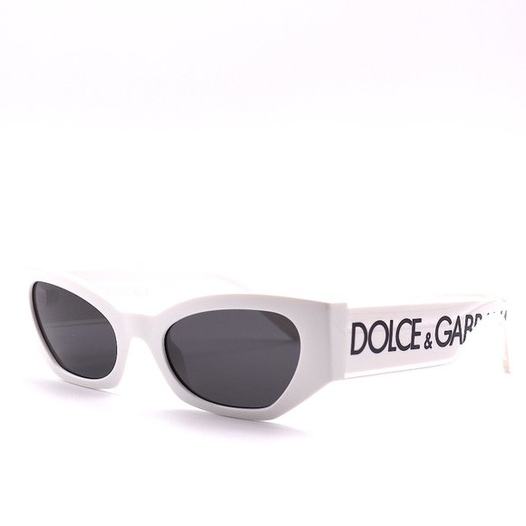 NEW DOLCE&GABBANA DG6186 331287 WHITE DARK GREY LENS AUTHENTIC SUNGLASSES - Picture 3 of 15
